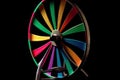 optical illusion of spinning wheel or object on black background Royalty Free Stock Photo