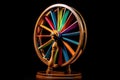 optical illusion of spinning wheel or object on black background Royalty Free Stock Photo