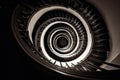 optical illusion of a spiral staircase, leading to infinity Royalty Free Stock Photo