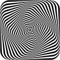 Optical illusion of swirling a picture torsion and rotation movement. Dynamic effect