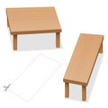 Optical Illusion Tables Same Size Cut Out Compare Royalty Free Stock Photo