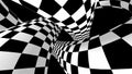 Optical illusion texture. Hypnotic 4k Seamless loop. Chess illusion