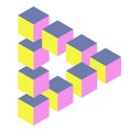 Optical illusion triangle with cubes Royalty Free Stock Photo