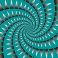 Optical illusion vector background. Moving spiral of triangles