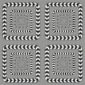 Optical Illusion, Vector Seamless Pattern. Royalty Free Stock Photo