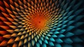 Optical illusion, visual illusion, bright patterns with 3D effect.