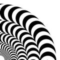 Optical illusion of volume. Vector isolated black and white pattern on a white background.