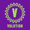 Optical illusion volution logo in round moving frame Royalty Free Stock Photo