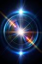 Optical Lens Flare Effect on Black Background for Image Enhancement Royalty Free Stock Photo