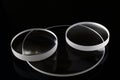 Optical lenses of photographic lens with black background Royalty Free Stock Photo