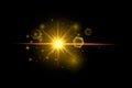 Optical Light Lens Flare and Star Effect, Realistic Flash with Glittering Lights