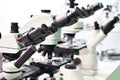 Optical microscopes in store Royalty Free Stock Photo