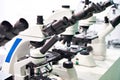 Optical microscopes in store Royalty Free Stock Photo
