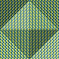 Optical motion illusion abstract background. Ellipse patterned seamless pattern in tetrahedral pyramid form