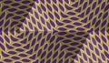 Optical motion illusion abstract background. Spotted seamless pattern in hexagonal pyramids form