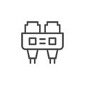 Optical port line outline icon