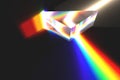 Optical prism and rainbow Royalty Free Stock Photo