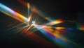 Optical Rainbow Lights: Crystal Flare Leak Shadow Overlay On Backdrop With Glare, Streak And Lens Flares For A Full Spectrum Royalty Free Stock Photo