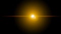 Optical Solar Light Lens Flare Effect Isolated On Black Background. Lens Flare Effects Royalty Free Stock Photo