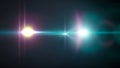 Optical Solar Light Lens Flare Effect Isolated On Black Background. Lens Flare Effects Royalty Free Stock Photo