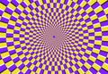 Optical spiral illusion. Magic psychedelic pattern, swirl illusions and hypnotic abstract background vector illustration