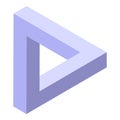 Optical triangle icon isometric vector. Visual illusion