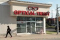 tor, canada - july 31, 2023: optical trust optometrist eye care eyeglasses storefront entrance with logo. p