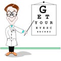 Optician eye test cartoon