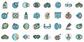 Optician icons set vector flat