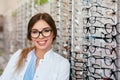 Optician Woman At Eyeglasses Store Portrait