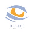 Optics eye care logo hand drawn illustration