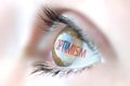 Optimism reflection in eye. Royalty Free Stock Photo