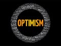 Optimism word cloud collage, health concept background