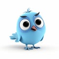 Optimistic Twitter Bird In Pixar Style