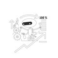 Optimization bot thin line concept vector illustration Royalty Free Stock Photo