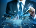 Optimization and efficiency techniques featuring elements like charts, graphs, and metrics representing performance improvement,