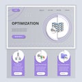 Optimization flat landing page website template. Distributed database, fast processing, file management. Web banner with Royalty Free Stock Photo