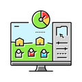 optimization game development color icon vector illustration Royalty Free Stock Photo