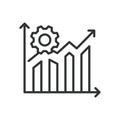 Optimization, icon in line design. Optimization, efficiency, improvement, performance, enhancement, process