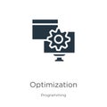 Optimization icon vector. Trendy flat optimization icon from programming collection isolated on white background. Vector Royalty Free Stock Photo