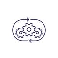 Optimization process, operations line icon