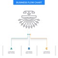 optimization, site, site, structure, Web Business Flow Chart Design with 3 Steps. Line Icon For Presentation Background Template Royalty Free Stock Photo