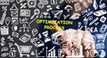 Optimization Software Technology Process System Business concept. Business, Technology, Internet and network concept