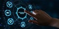 Optimization Software Technology Process System Business concept. Business, Technology, Internet and network concept