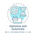 Optimize and automate soft blue concept icon Royalty Free Stock Photo