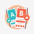 Optimize mobile app or website with AB testing and split test conversion comparison. Experiment for better conversion Royalty Free Stock Photo