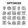 Optimize Operations Collection Icons Set Vector