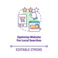 Optimize website for local searches concept icon