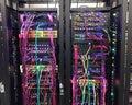 Optimized data center configuration with organized cabling, switch array, and networking system Royalty Free Stock Photo