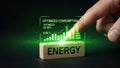 Optimized energy consumption statistics showing efficiency increase Royalty Free Stock Photo